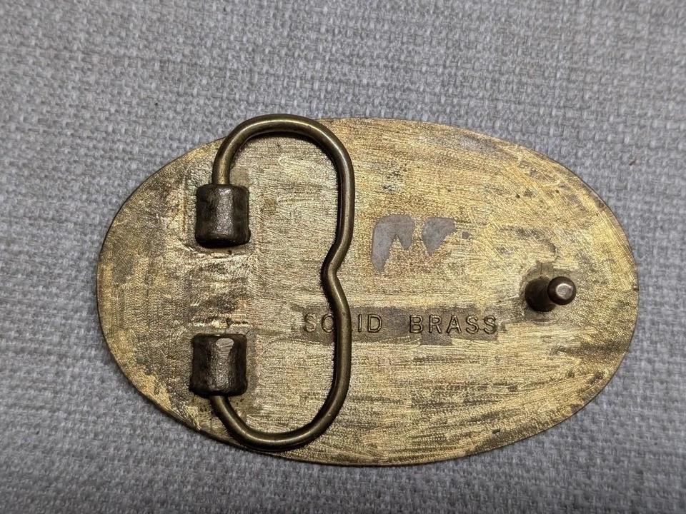 Hebilla de cinturón vintage PATOS LATÓN MACIZO caza deportista occidental años 70 vaquero Foto 3 de 4