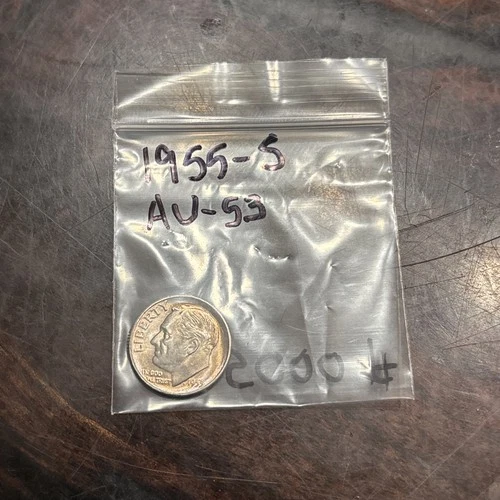 1955 S Roosevelt Silver Dime AU