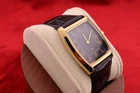Vintage Men Seiko quartz Barrel-Tank Black Dial ,Black leather Dress Watch