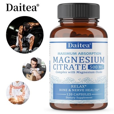 Magnesium Complex 500mg Aids Digestion Muscle Support W/ Magnesium Citrate 