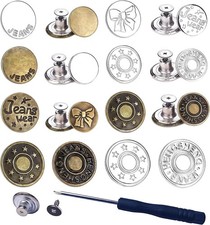 32-Piece No-Sew Jeans Button Replacement Kit - Quick Repairs for All Clothing