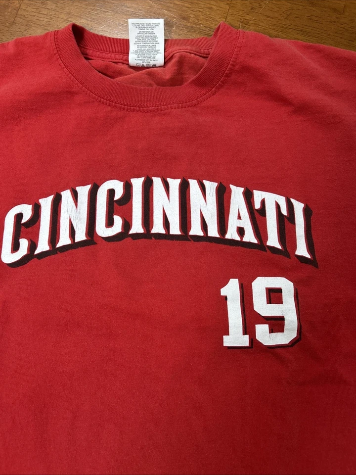 Camiseta Cincinnati Reds Masculina Tamanho Médio Joey Votto Vermelha #19 MLB - Imagem 2 de 4