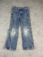 Vintage Rustler Kids Jeans Size 8 Regular USA Made Distressed 100 Cotton