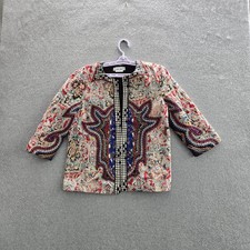 Zara Woman Women Jacket S Paisley Premium Denim Embroidered Princess Mette Marit