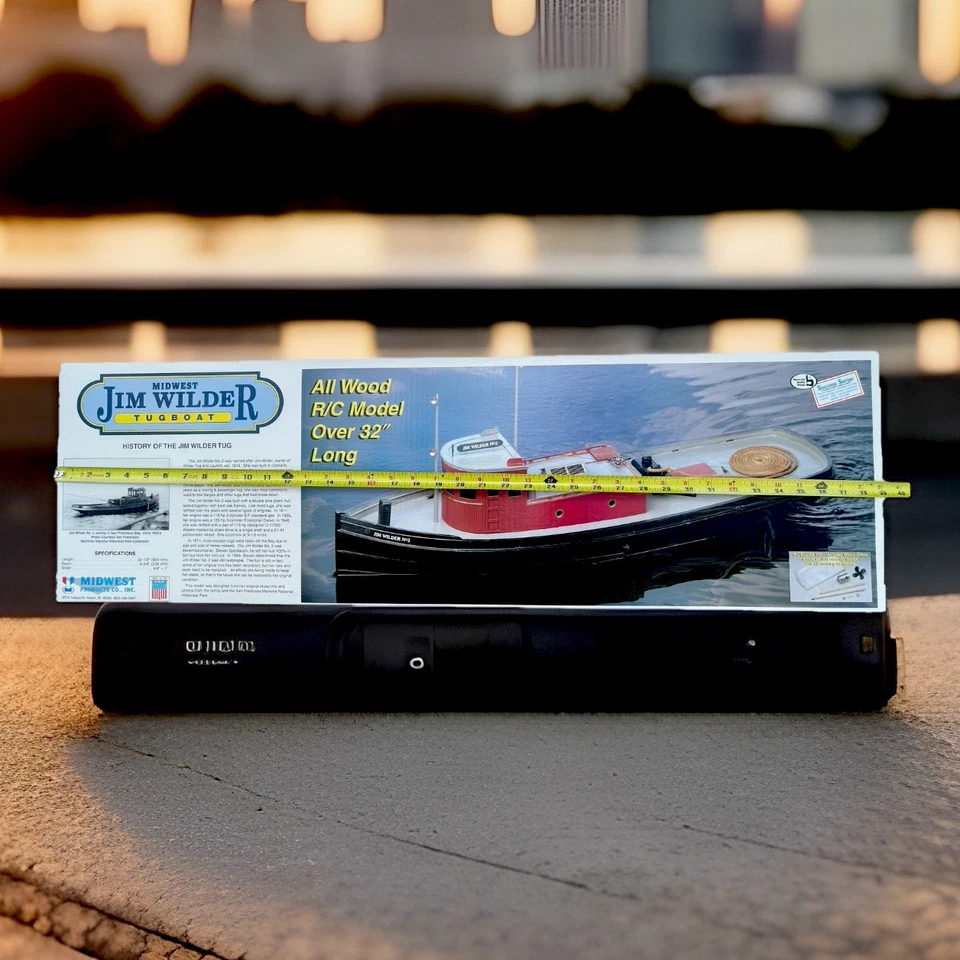 Vintage Midwest Jim Wilder TUGBOAT All Wood R/C Model Over 32” Long! ￼￼ - Image 2 of 4