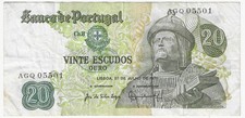 PORTUGAL 20 ESCUDOS 1971 PICK 173 Circulated