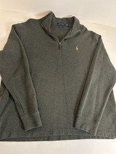 Polo By Ralph Lauren Estate Rib Half Zip Olive Knit Pullover