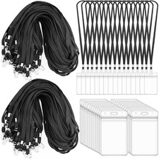400 Pack Neck Lanyard Bulk with ID Card Holder Lanyards for ID Badges Vertica...