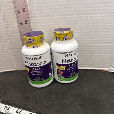 (2 PACK)Melatonin, Fast Dissolve, Strawberry, 3 mg, 150 Tablets(EXP 3/31/25
