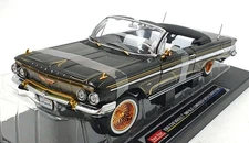 Sun Star 1/18 Scale 2110 - 1961 Chevrolet Impala Lowrider Open Convertible Black