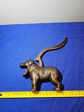 Vtg Cast Iron Dog Nut Cracker Black - Made In England 