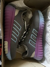 adidas Gray/Purple/Blue Mesh Unisex Kids Athletic Sneakers Low Top Lightweight