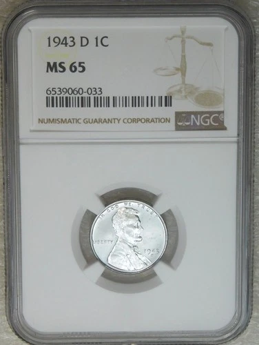 1943-D Lincoln Steel Cent NGC MS65 Bright Super Luster Just Graded PQ #T249Z