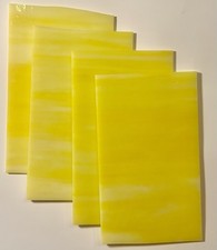 4 Lg Pieces Yellow Streaky Stained Glass Pieces For Hobbies/Mosaics/Arts/Crafts