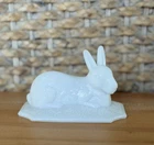 Vintage Westmoreland Milk Glass Rabbit On Nest {LID ONLY}