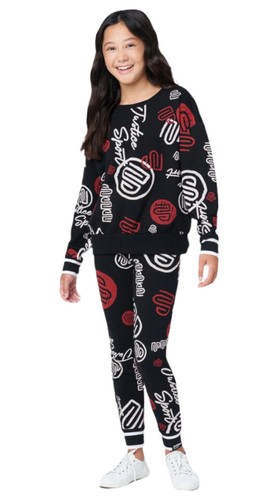 Justice Girls Joggers Black 10 Fleece Stretch Drawstring Pockets J Sport Logos - Picture 5 of 12