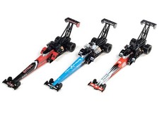 NEW Rel 27 Autoworld SC370 HO 4 Gear NHRA Top Fuel Dragsters Slot Car 3 car set