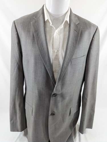 New No Tag HUGO BOSS Sport Coat Mens 40L PASINI2 Charcoal Crosshatch Wool Blazer - Picture 2 of 8