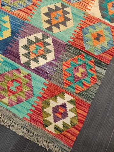 Tappeto da corridore afgano/turco fatto a mano Kilim, tappeto lana kilim, taglia 297x76 CM - Foto 3 di 7