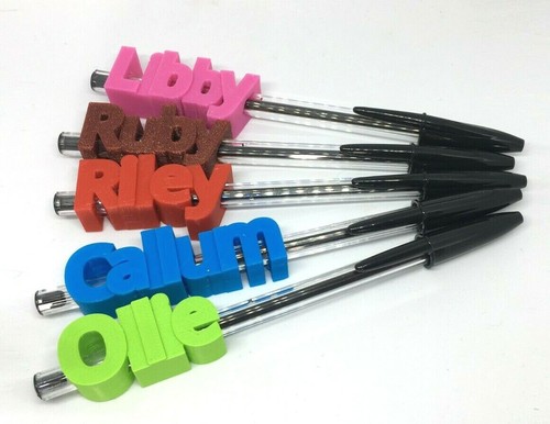PERSONALISED PEN TOPPERS FOR OFFICE / SCHOOL + FREE BIC BIRO CRISTAL BALLPOINT - Afbeelding 3 van 21
