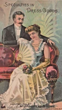 Victorian Antique Trade Card Dress Goods Broadhead & Sons   A12P