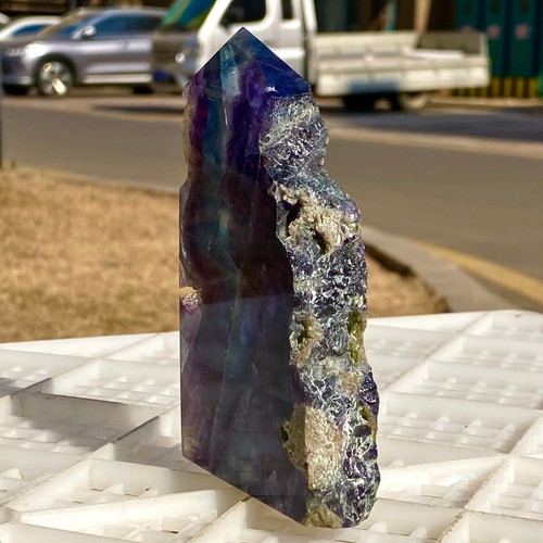 354G Natural unique colored fluorite pillar quartz crystal sample - 第 4/11 張圖片