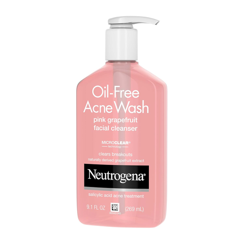 Neutrogena detergente per pori lavaggio acne senza olio acido salicilico pompelmo rosa 9,1 oz - Foto 5 di 8