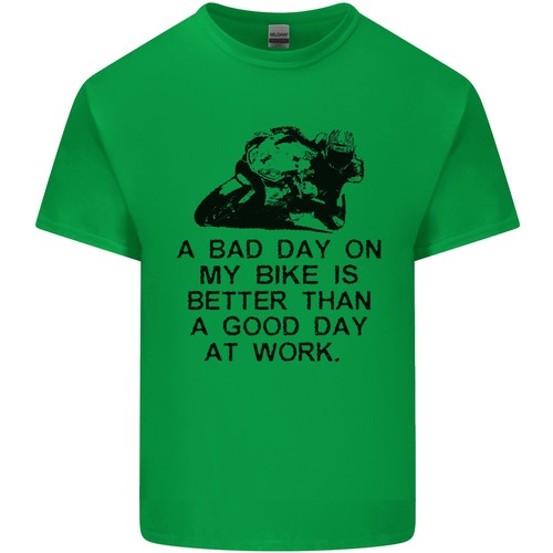 A Bad Day on My Bike Motorcycle Biker Mens Light Cotton T-Shirt - Picture 9 of 29
