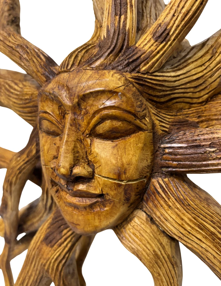 Огромная маска ручной работы Madusa Teak Tree Spirit SUN GODDESS резное лицо корень тика тики - Изображение 3 из 4
