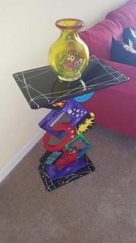 Contemporary Modern Abstract Table - Colorful Geometric Unique Table by Alisa - Picture 18 of 18