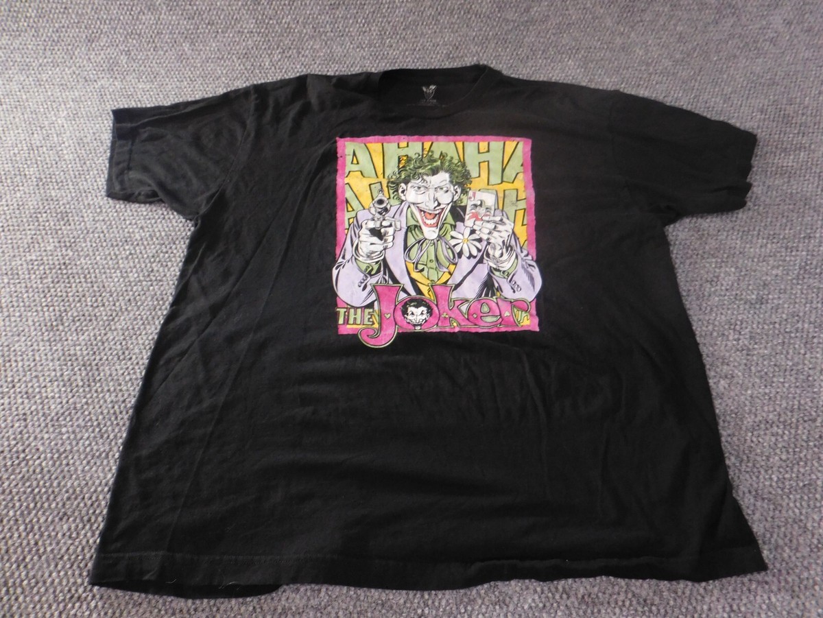 The Joker Mens Shirt Large Black batman dc comics tee classic