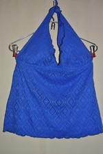 MOSSIMO Blue Lace Tankini Swimsuit Top Size S NWOT