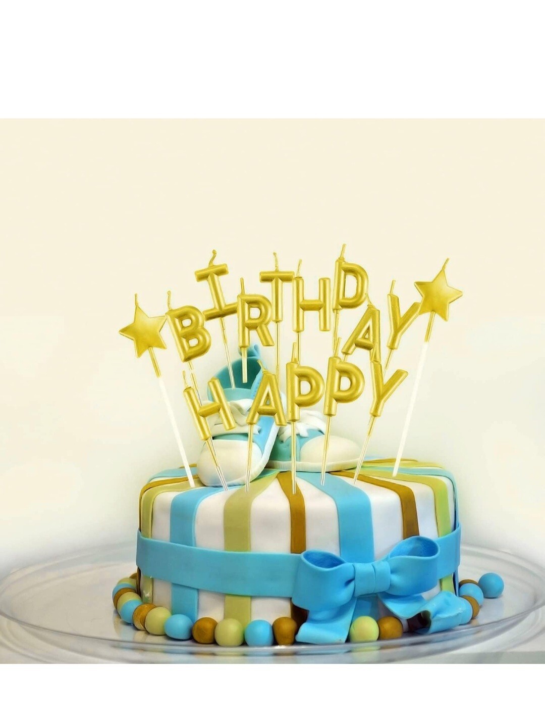Happy Birthday Candle Cake Topper Party GOLD NEW eBay
