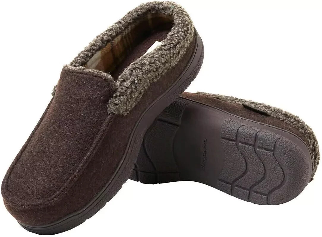 Dearfoams Mens Memory Foam Insole SlipperBrown Size-9-10 5890₽