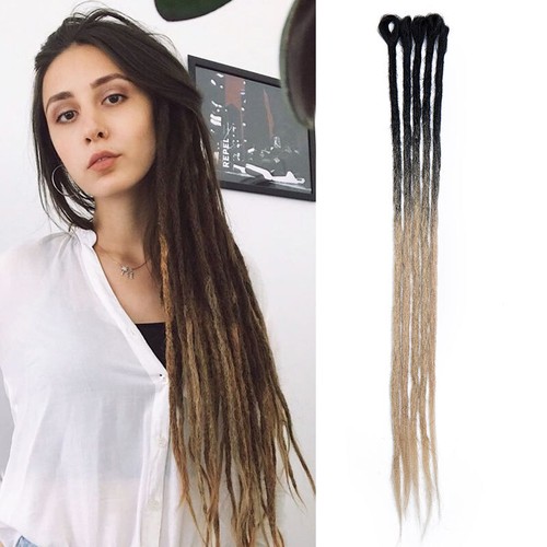 20"24" Synthetic Dreadlocks Extensions Single Ended Crochet Dreads Handmade Hair - Picture 27 of 36