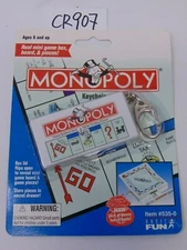 MONOPOLY KEYCHAIN GAME MINIATURE MINI DOLL KEY RING BASIC FUN RETIRED NEW CHAIN