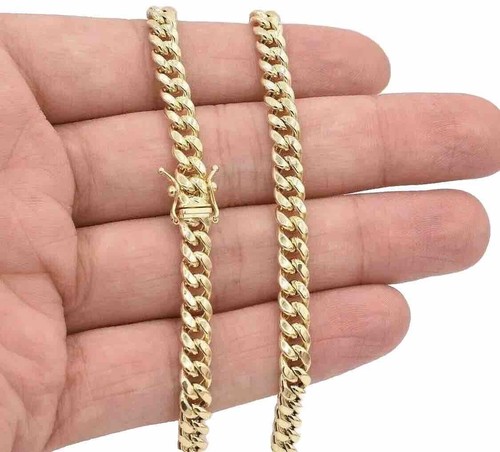 Real 10k Certified Yellow Gold Royal Miami Cuban Chain 6mm Box Clasp 24" Long - Picture 4 of 13