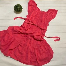 GAP NWT And ink Coral Long Modest Ruffle Belted Midi Dress Women’s Size XXL