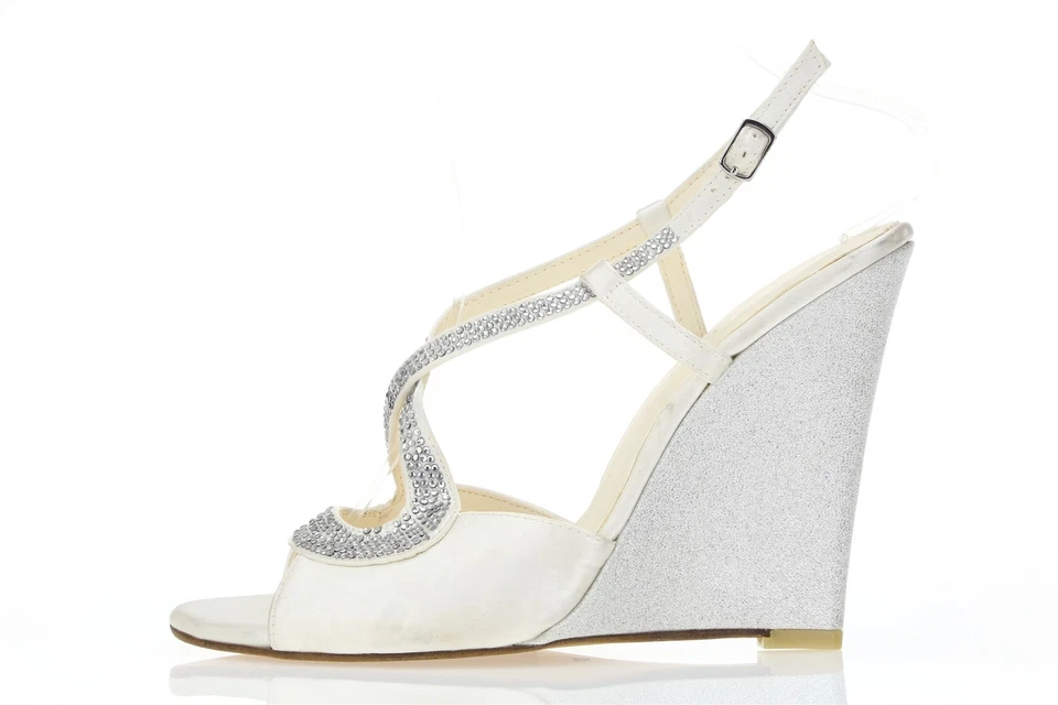 Sandalias de cuña para mujer MENBUR blancas con joyas talla 37 ¡NUEVO! Foto 2 de 4