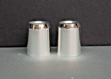 Pair of Silver Plated Smooth Candle Follower 1" Size (Burner Topper Chaser)