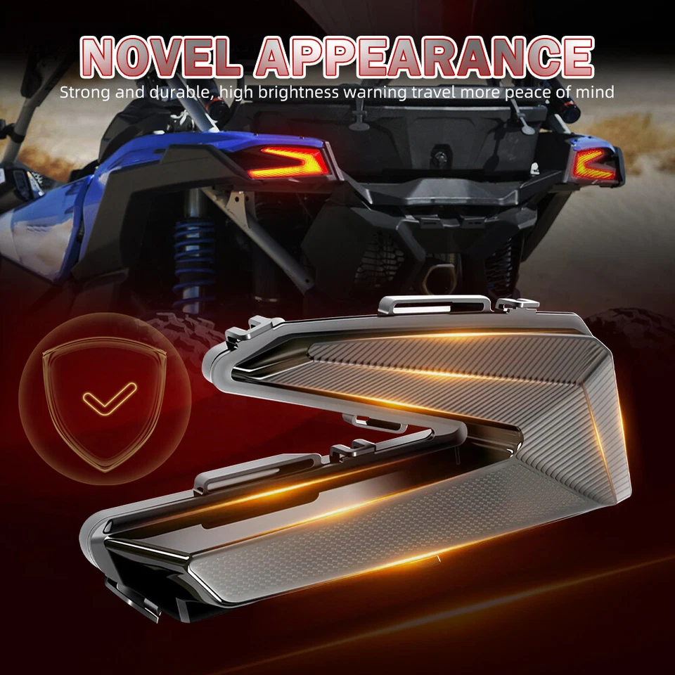 Conjunto de lanternas traseiras de LED luzes de freio de LED vermelhas para 17-25 Can-Am Maverick X3 - Imagem 3 de 4