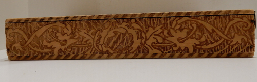 Vintage hand carved wooden Glove box 10" x 5" x 1.75" - Picture 3 of 8
