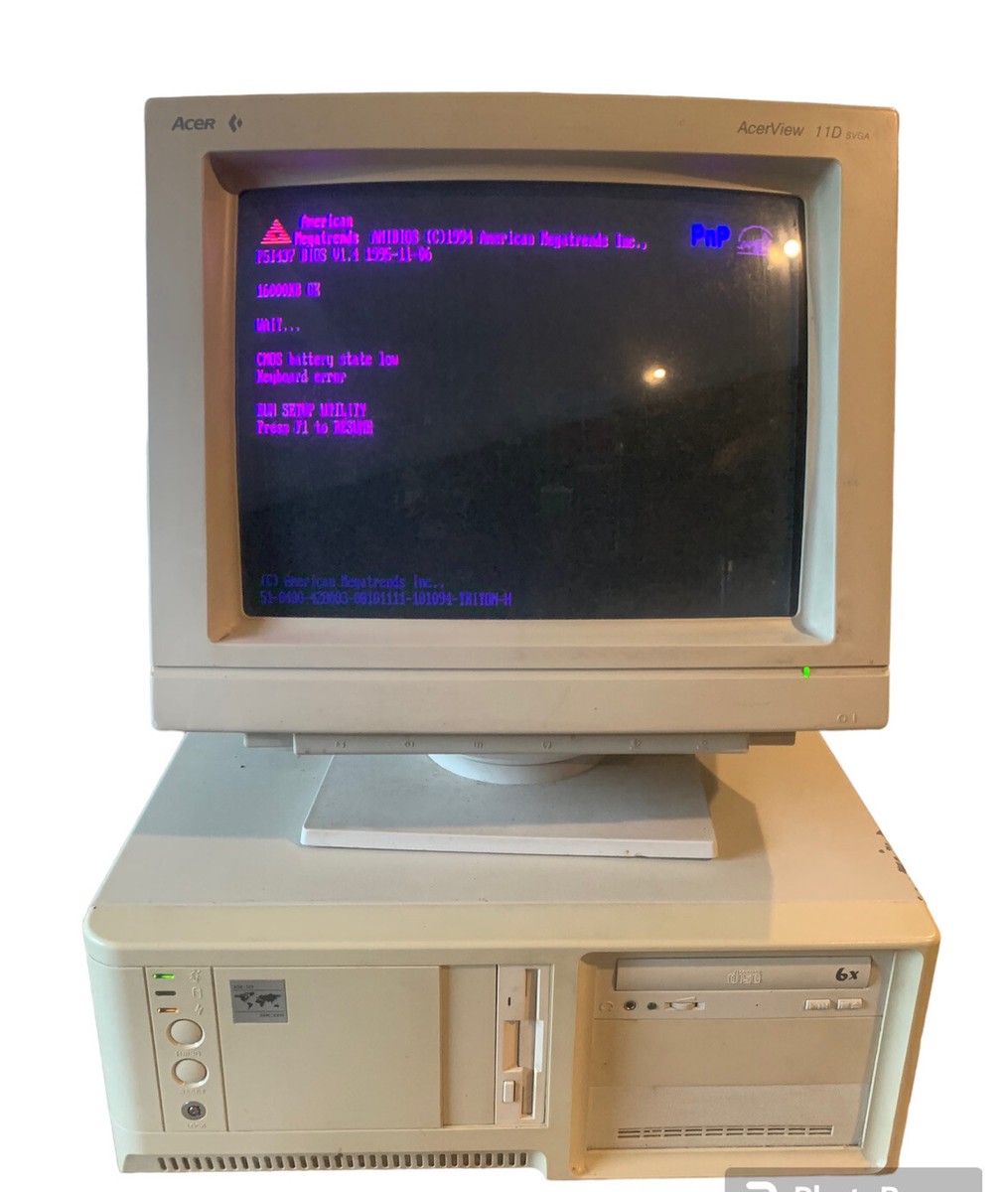 ディスプレイ・モニター本体 Asu Vintage Electronic Data Systems Computer ASL 325 w/ Acer 11D SGVA