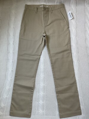 Boys Khaki Pants Size 12 New Skinny Built in Flex Tan School