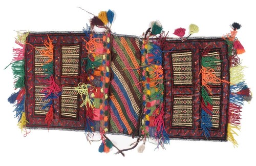 Arabian Show Horses Saddle Bag Hand Knotted By Afghan Artisan Woolen Area Rug - Picture 2 of 4