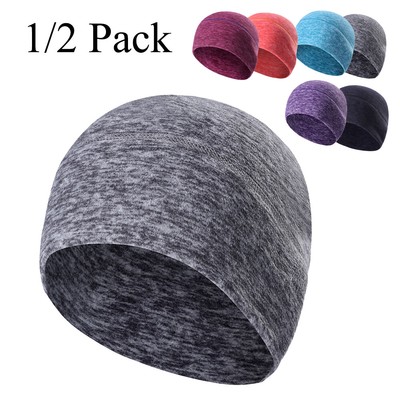 1/2 Pack Winter Fleece Skull Cap Beanie Hats Lot for Men Women for Cold Weather