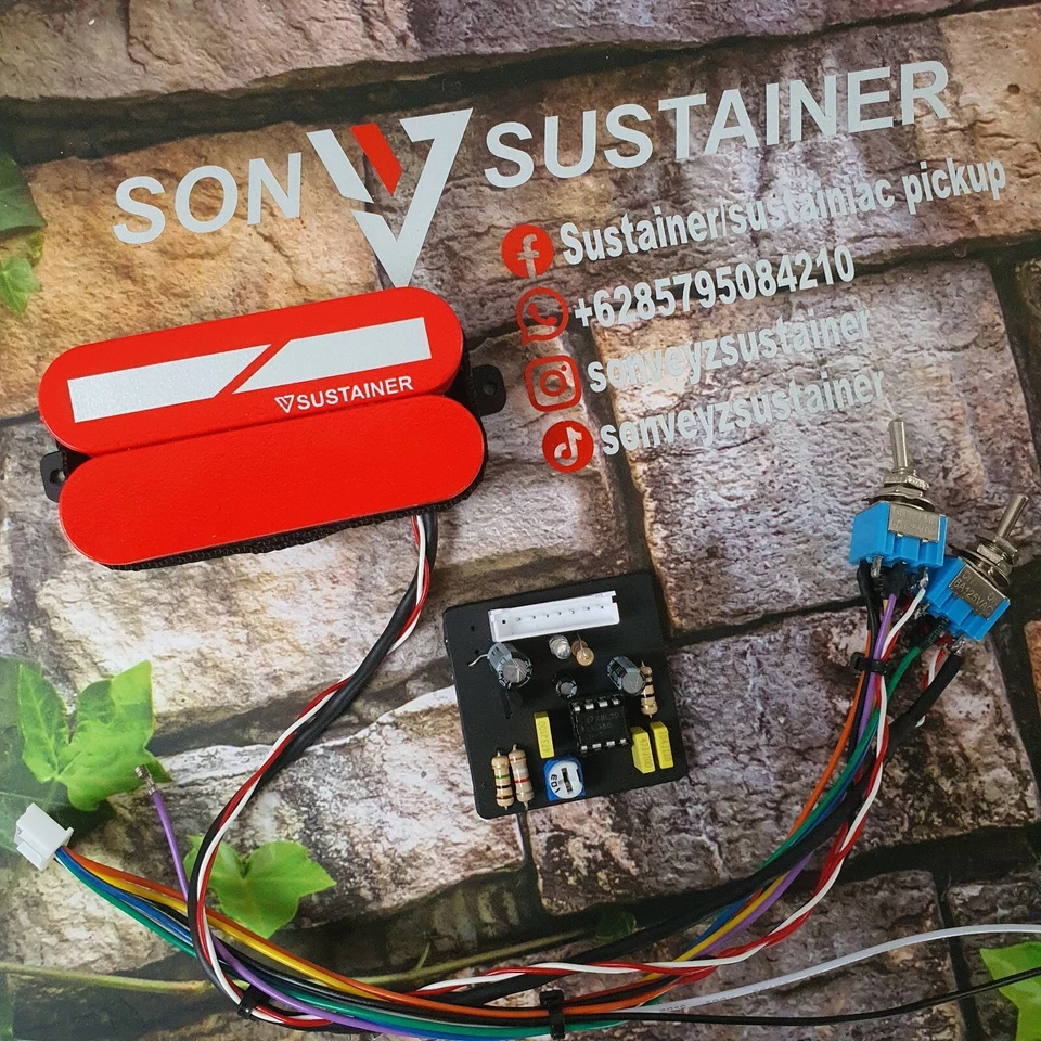 Humbucker Sustainiac (rosso) - Immagine 3 di 3