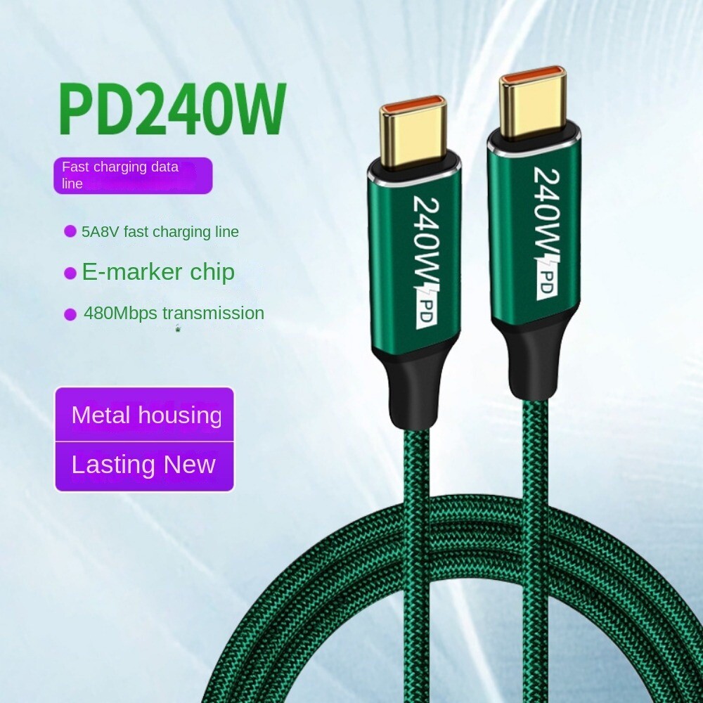240W 5A PD USB C To USB C Cable Fast Charging Type C Charger 1.5FT/3FT/6FT/10FT
