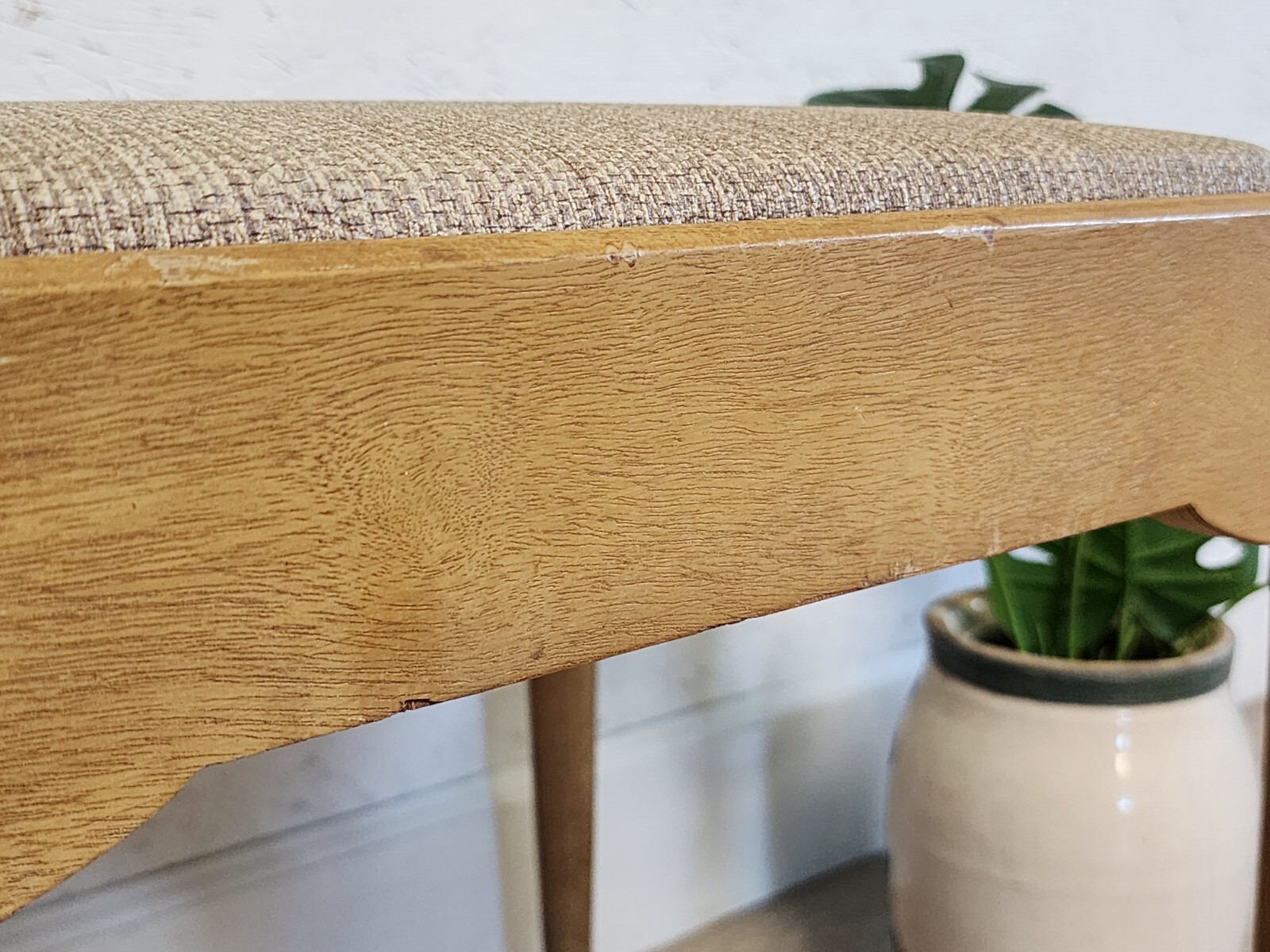 VTG SINGER Danish Modern Stool Storage Bench-1960's  Taper Leg Storage Ottoman