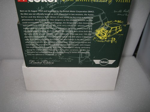 1/36 CORGI 40th ANNIVERSARY MINI MULBERY RED LIMITED EDITION #04502 OLD STOCK - Bild 5 von 5